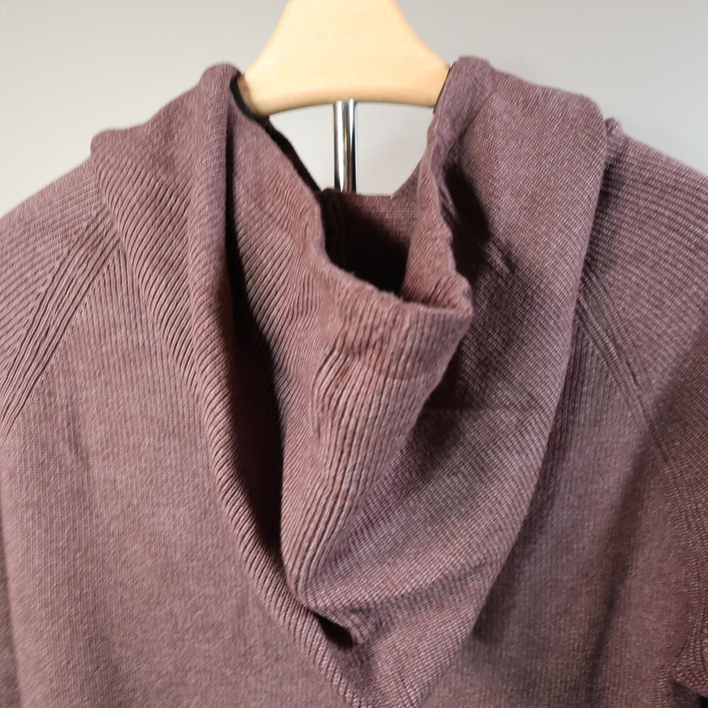 NWT Y2K Coffee Brown Ribbed Hoodie Sweater XL Fits M Cozy Softcore - Picture 5 of 14